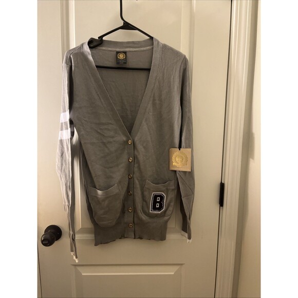 Boston University College Varsity Cardigan Women's Sweater Gray